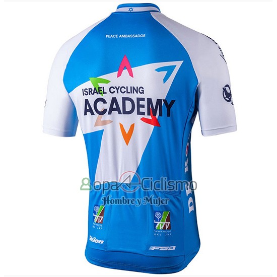 Israel Ciclismo Academy Ropa Ciclismo Culotte Corto 2018 Men Mangas Cortas Blanco y Azul